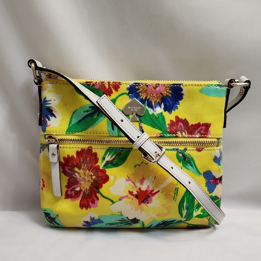 Kate Spade New York Flicker Tenley Canvas Coated Floral Slim Crossbody Bag